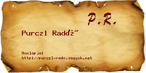 Purczl Radó névjegykártya